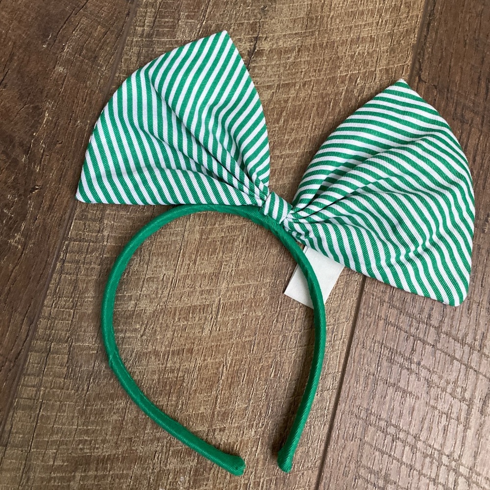 Green stripe St. Patrick’s Day Giant Bow Headband